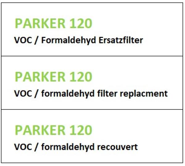 AIRBUTLER Parker 120 VOC / formaldehyd filter replacement